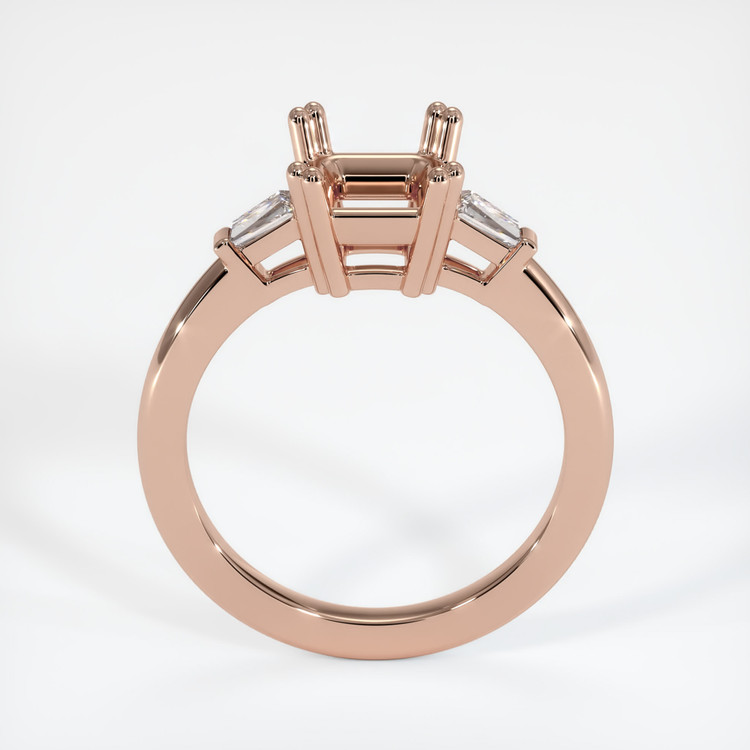 14K Rose Gold Three Stone Ring Setting