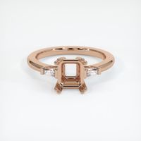 18K Rose Gold Three Stone Ring Setting Image