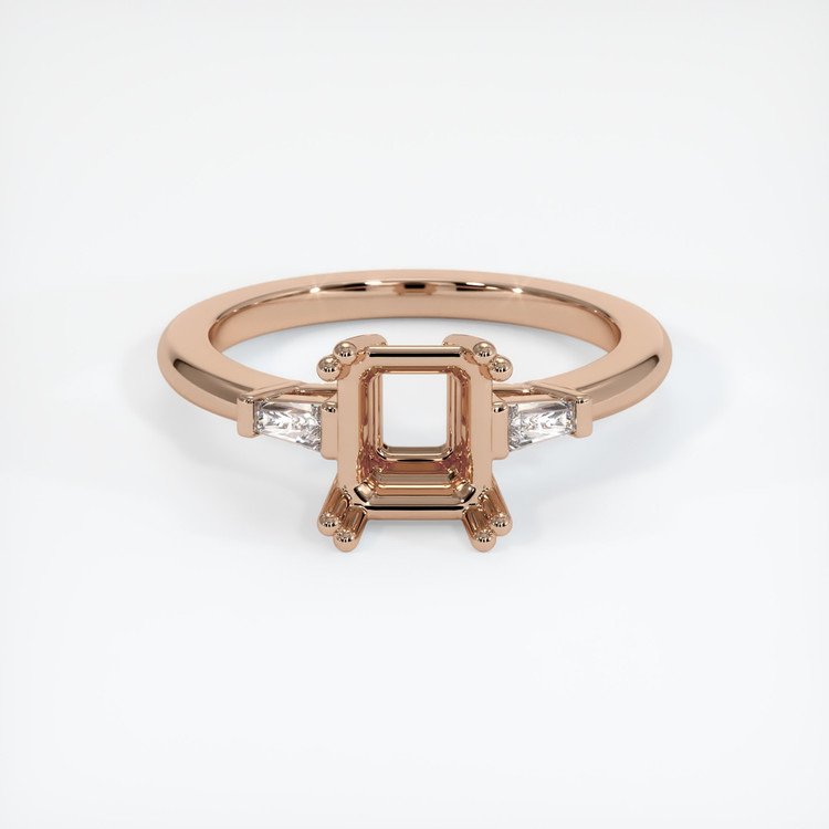 18K Rose Gold Three Stone Ring Setting