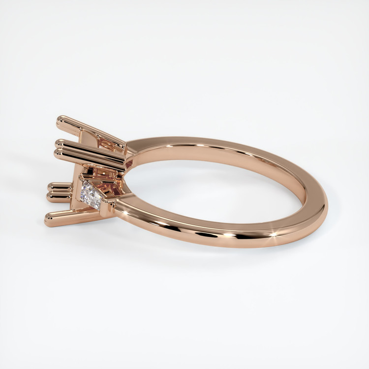 18K Rose Gold Three Stone Ring Setting