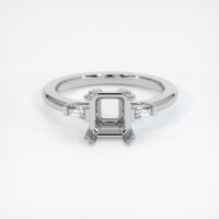 10K White Gold Three Stone Ring Setting Image