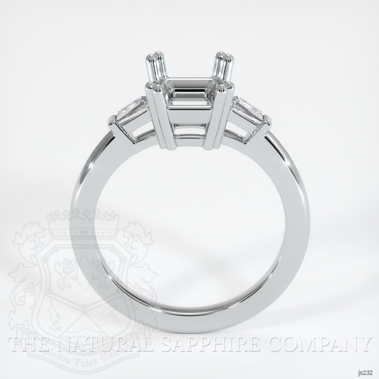 10K White Gold Three Stone Ring Setting