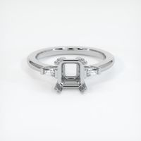 14K White Gold Three Stone Ring Setting Image