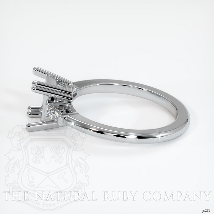 14K White Gold Three Stone Ring Setting