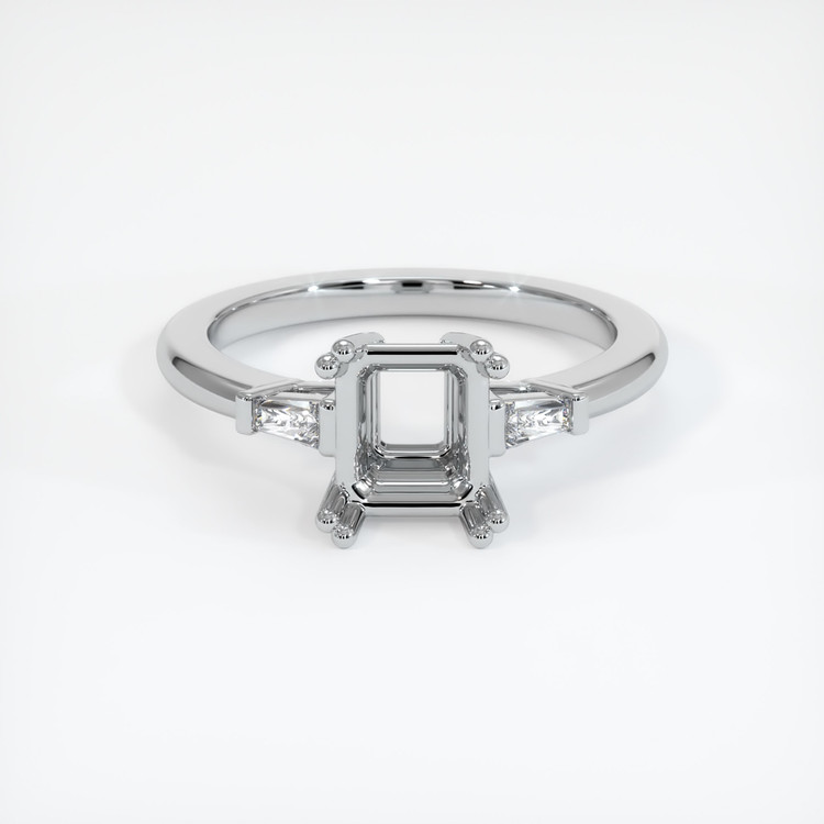18K White Gold Three Stone Ring Setting