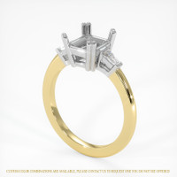 14K White & Yellow Three Stone Ring Setting Image