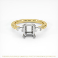 14K White & Yellow Three Stone Ring Setting Image