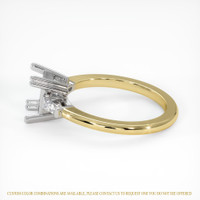 18K White & Yellow Three Stone Ring Setting Image