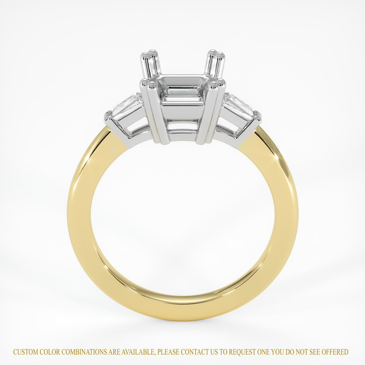 18K White & Yellow Three Stone Ring Setting