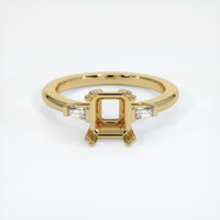 10K Yellow Gold Three Stone Ring Setting Image