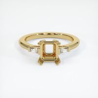 14K Yellow Gold Three Stone Ring Setting Image