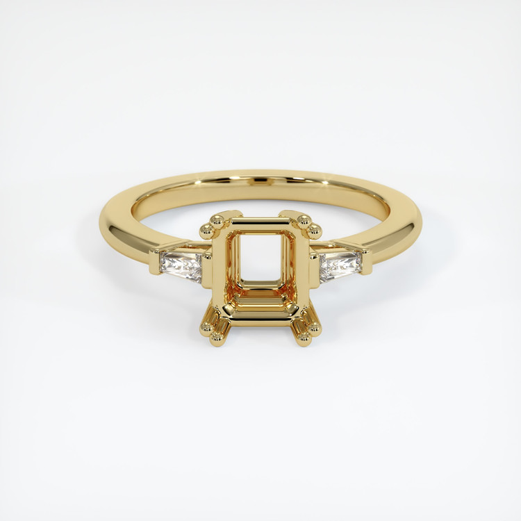 14K Yellow Gold Three Stone Ring Setting