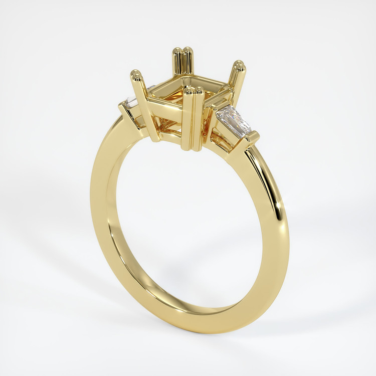 18K Yellow Gold Three Stone Ring Setting