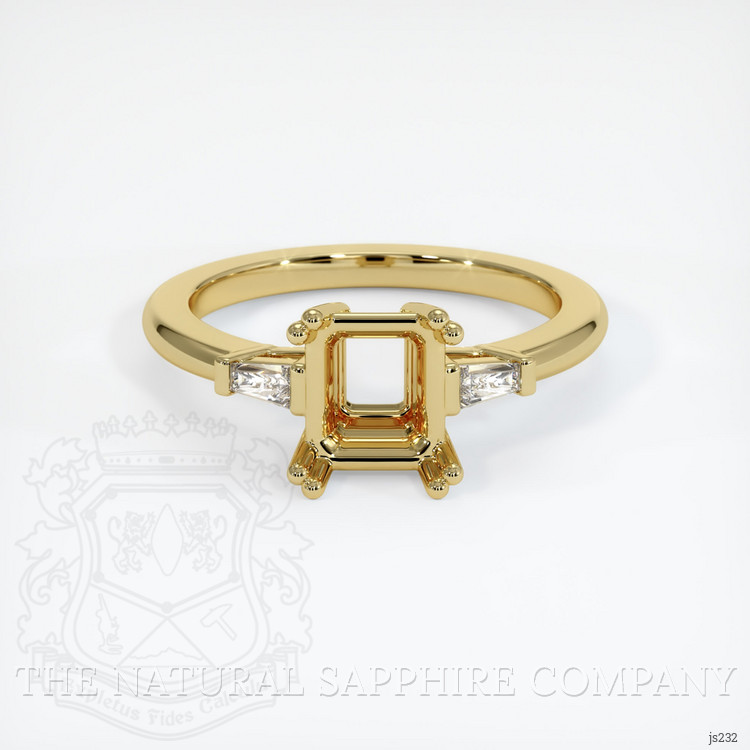 18K Yellow Gold Three Stone Ring Setting