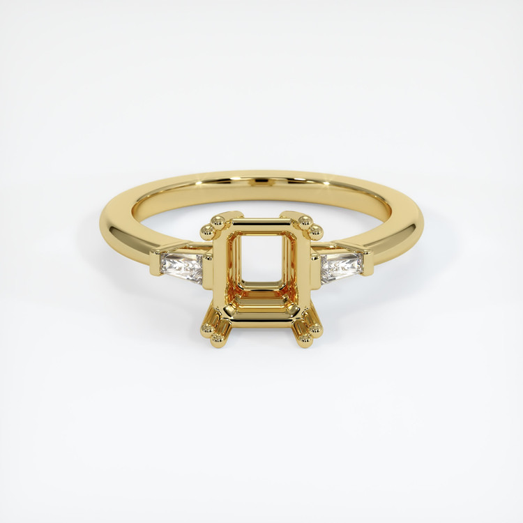 18K Yellow Gold Three Stone Ring Setting