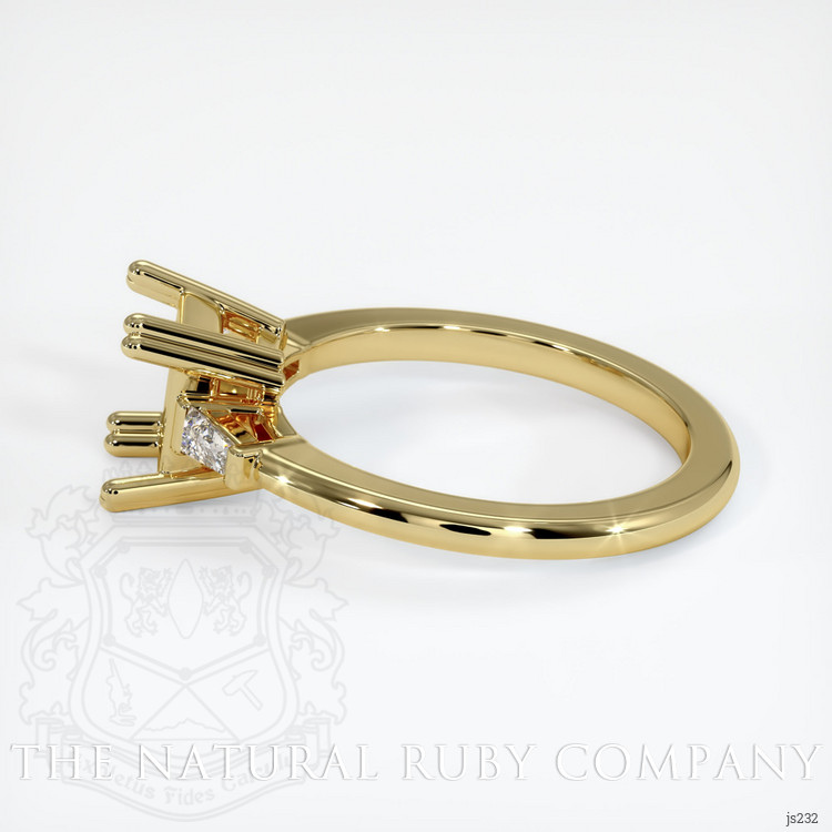 18K Yellow Gold Three Stone Ring Setting