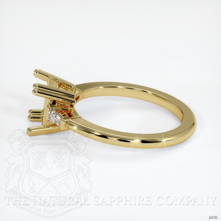 18K Yellow Gold Three Stone Ring Setting