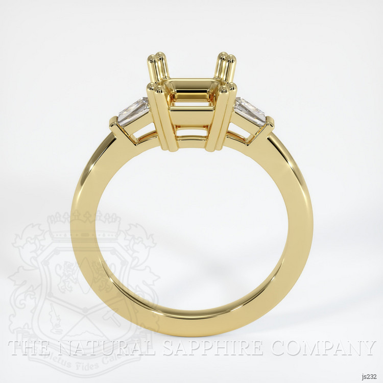 18K Yellow Gold Three Stone Ring Setting