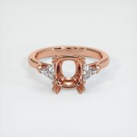 14K Rose Gold Three Stone Ring Setting Image