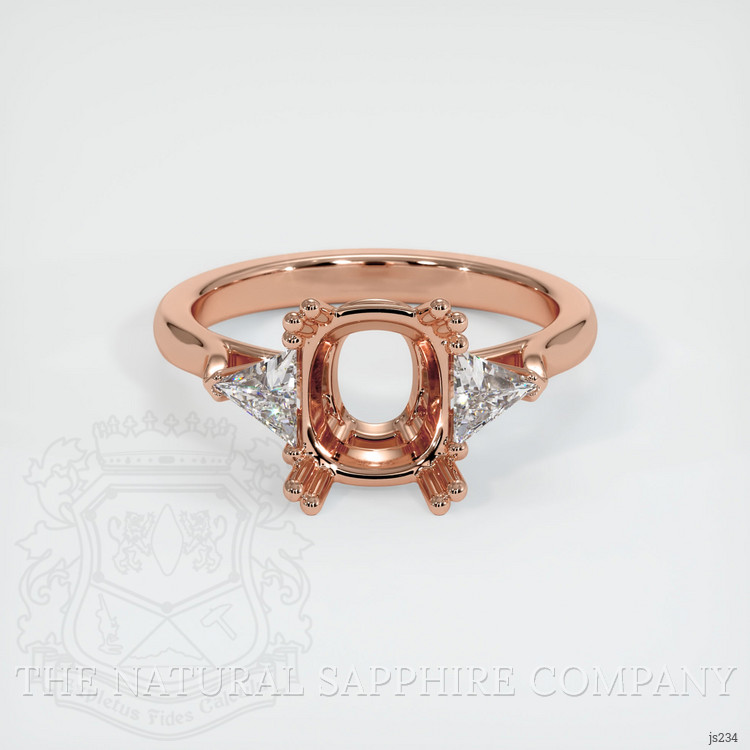 14K Rose Gold Three Stone Ring Setting