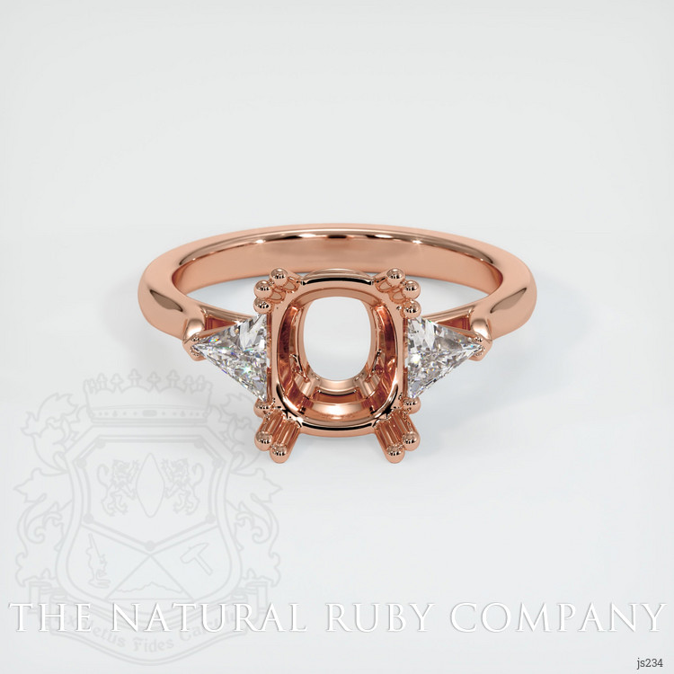 14K Rose Gold Three Stone Ring Setting