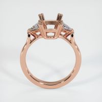 14K Rose Gold Three Stone Ring Setting Image