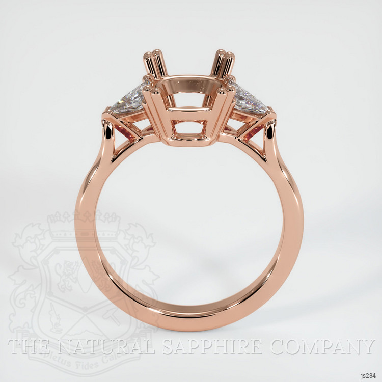 14K Rose Gold Three Stone Ring Setting