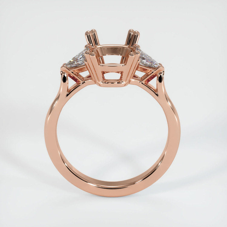 14K Rose Gold Three Stone Ring Setting