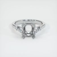 14K White Gold Three Stone Ring Setting Image