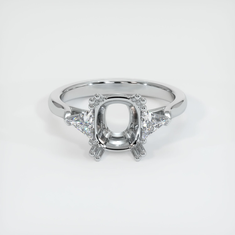 14K White Gold Three Stone Ring Setting