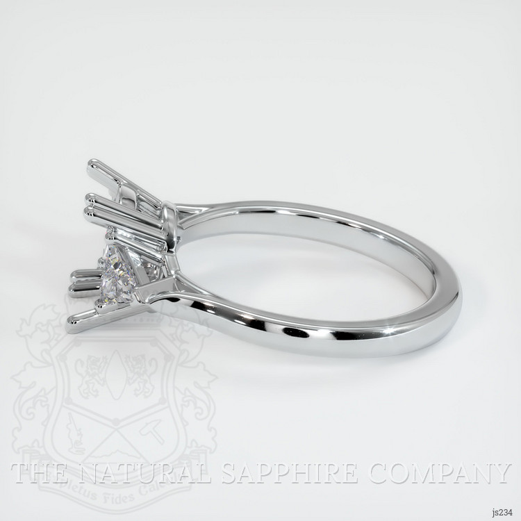 14K White Gold Three Stone Ring Setting