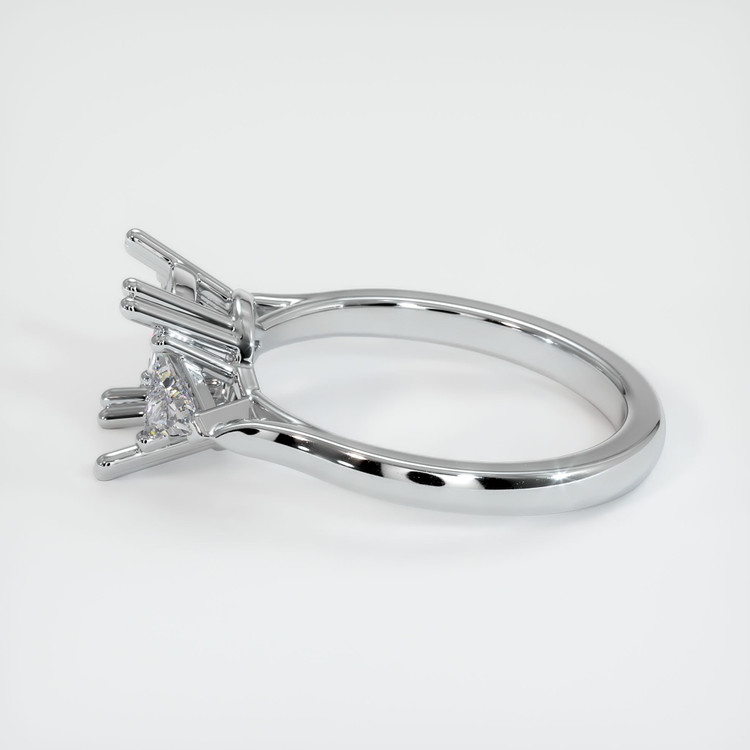 14K White Gold Three Stone Ring Setting