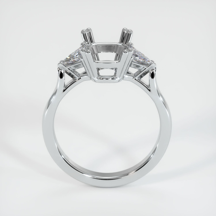 14K White Gold Three Stone Ring Setting