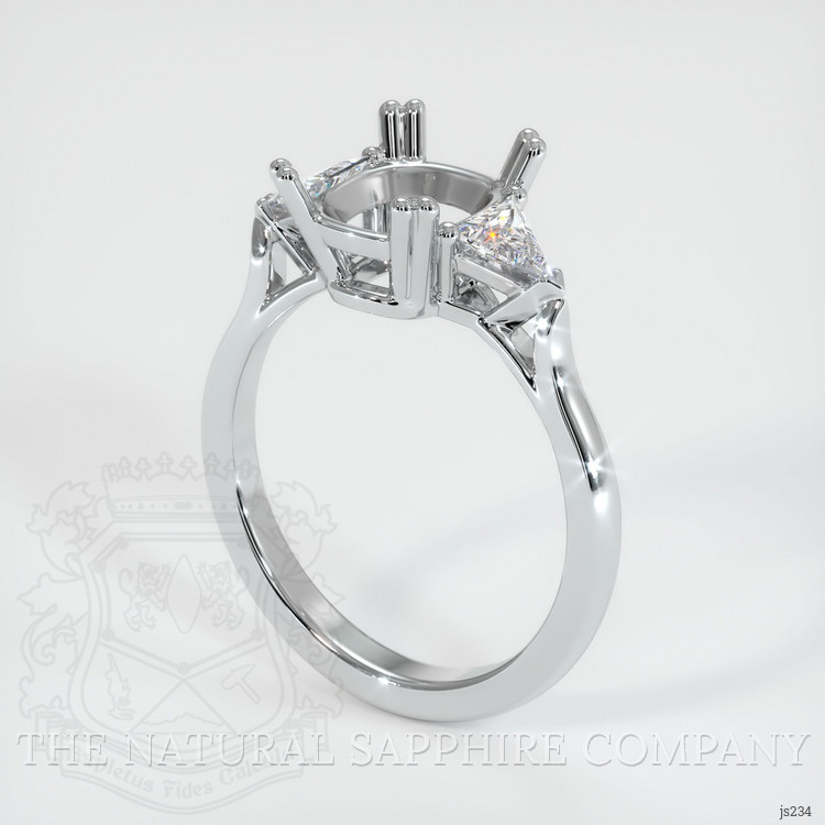18K White Gold Three Stone Ring Setting