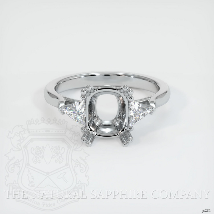 18K White Gold Three Stone Ring Setting