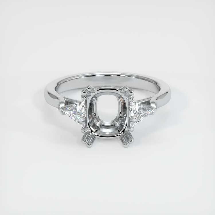 18K White Gold Three Stone Ring Setting