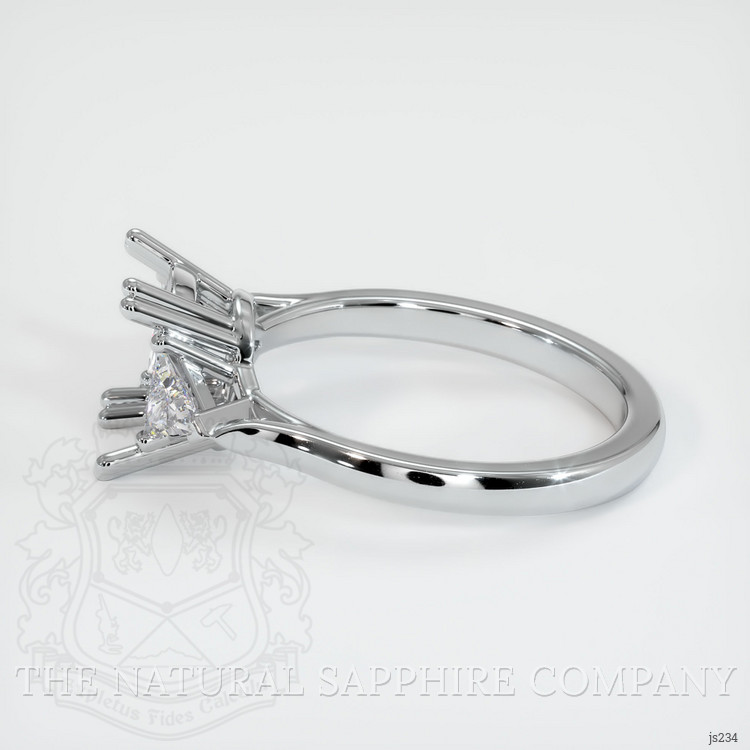 18K White Gold Three Stone Ring Setting