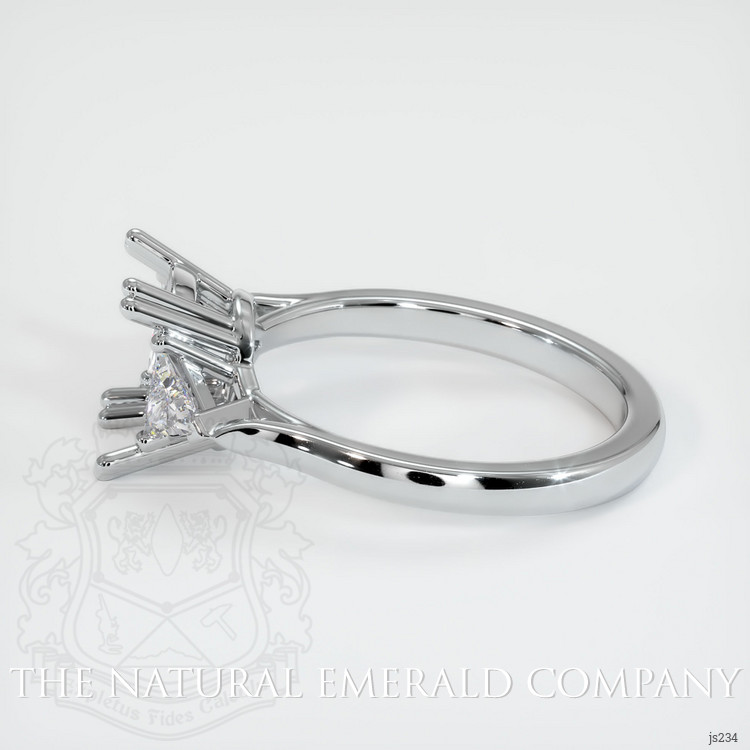 18K White Gold Three Stone Ring Setting