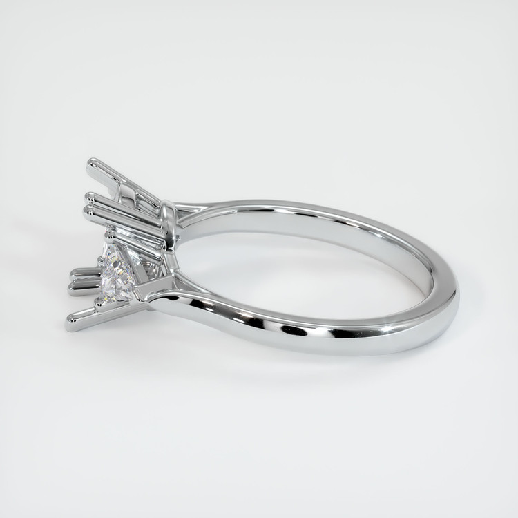 18K White Gold Three Stone Ring Setting