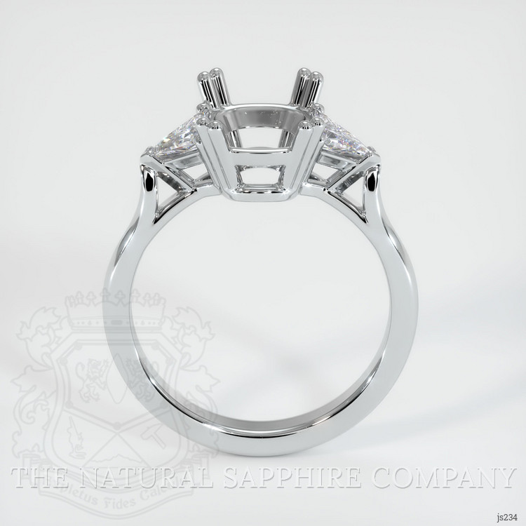 18K White Gold Three Stone Ring Setting