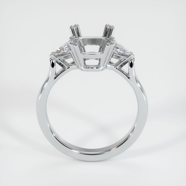 18K White Gold Three Stone Ring Setting