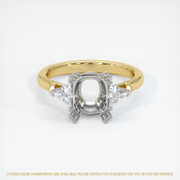 18K White & Yellow Three Stone Ring Setting Image