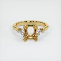 14K Yellow Gold Three Stone Ring Setting Image