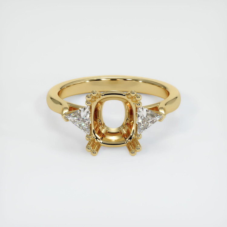 14K Yellow Gold Three Stone Ring Setting