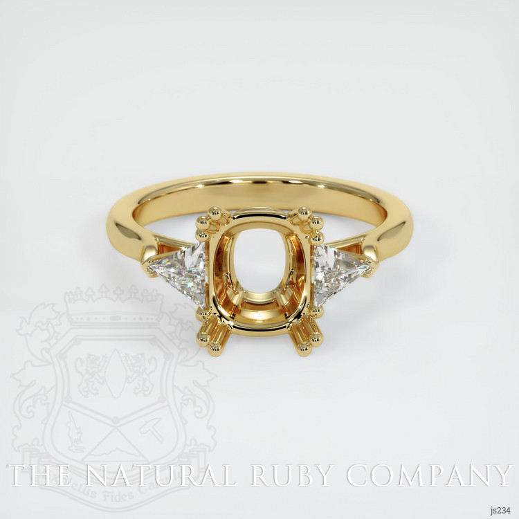 14K Yellow Gold Three Stone Ring Setting
