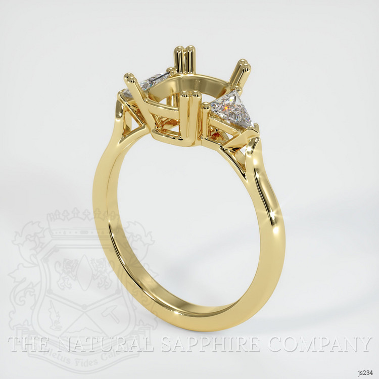 18K Yellow Gold Three Stone Ring Setting