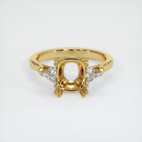 18K Yellow Gold Three Stone Ring Setting Image
