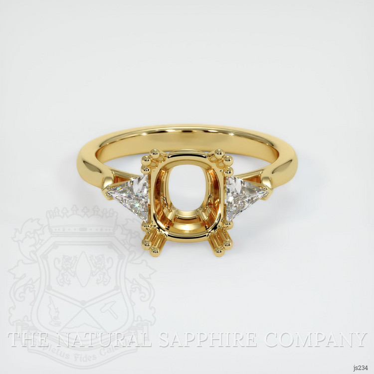 18K Yellow Gold Three Stone Ring Setting