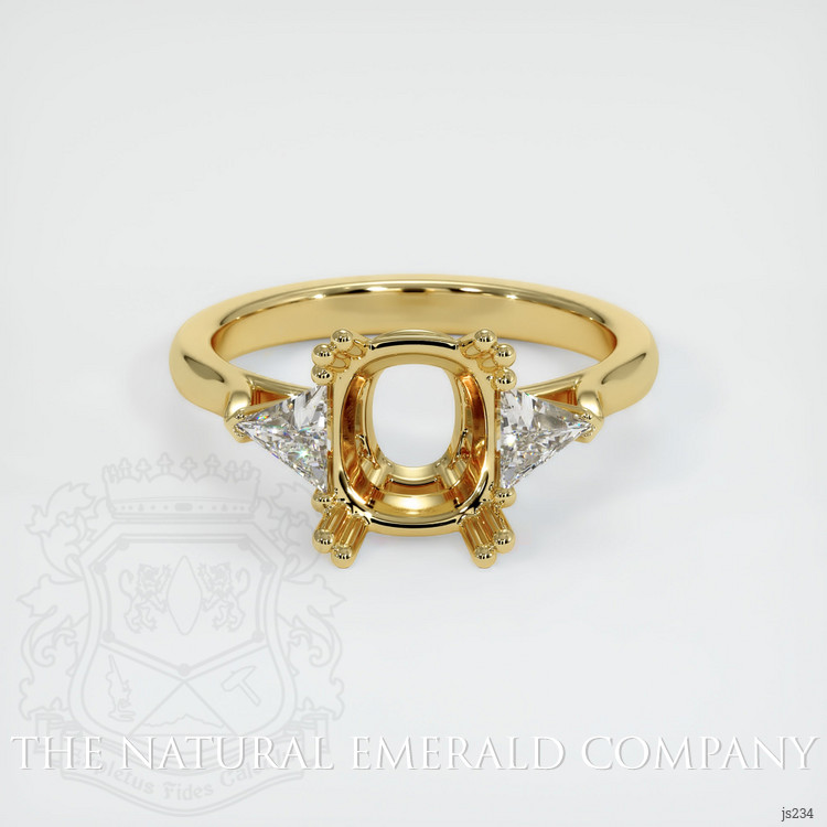 18K Yellow Gold Three Stone Ring Setting