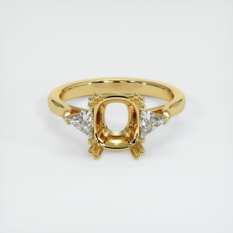 18K Yellow Gold Three Stone Ring Setting